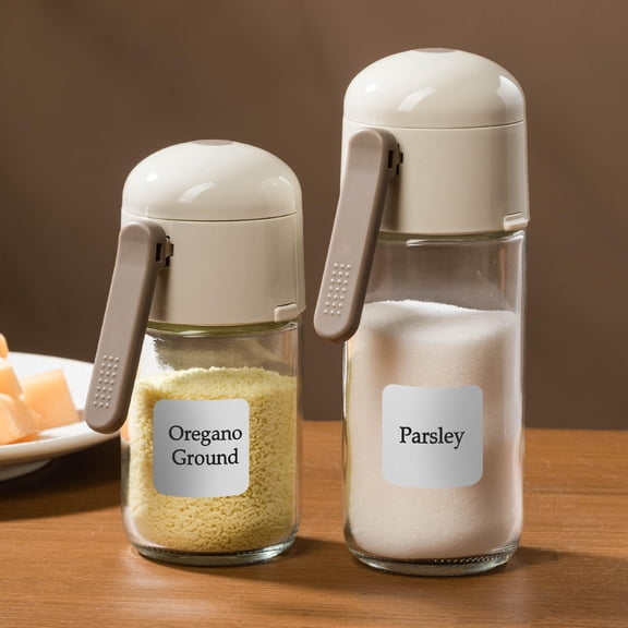 ELAYARD 216Pcs Waterproof White Marking Classification Stickers for Spice Bottles