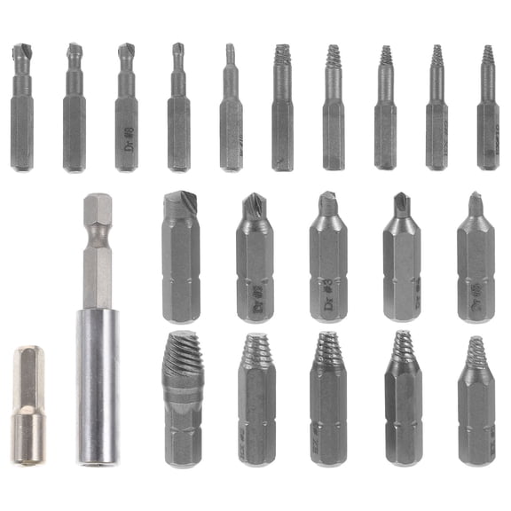 ELAYARD 1Set Broken Bolt Extractor Kit with Assorted Screw Remover Tools in Portable Storage Box