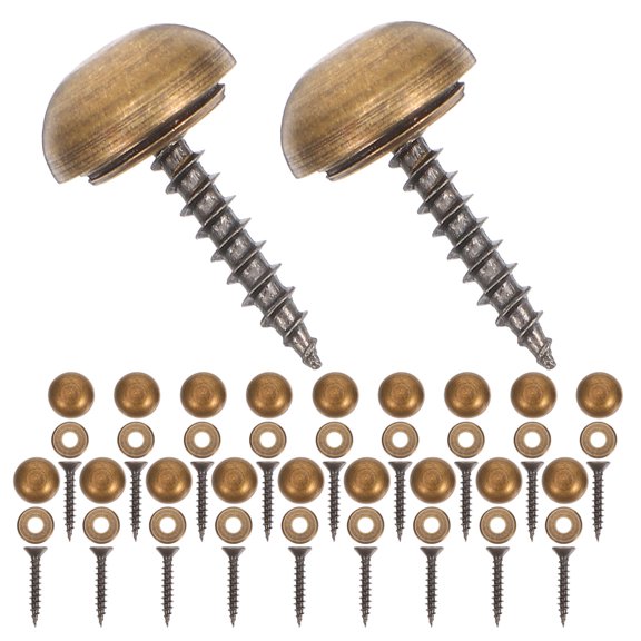 ELAYARD 24 Sets Decorative Self Tapping Screws round Head Copper with Caps