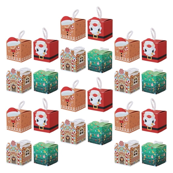 ELAYARD 24Pcs Christmas Candy Boxes Assorted Color Paper Storage Boxes for Party
