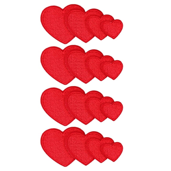 ELAYARD 24Pcs Heart Shape Applique Iron on Patch for Clothes Bags and Craft Decoration