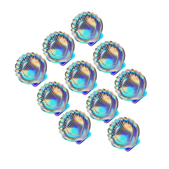 ELAYARD 24Pcs Iridescent Paper Cake Plates Shell Design for Wedding Birthday and Outdoor Picnic