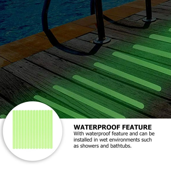 ELAYARD 24 Pieces Reflective Glow in the Dark Anti-Skid Striped Tape Made of PEVA Material