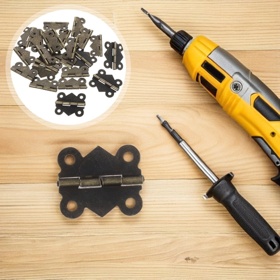 ELAYARD 24Pcs Vintage Decorative Small Box Hinges in Olive Green for Crafts and Furniture