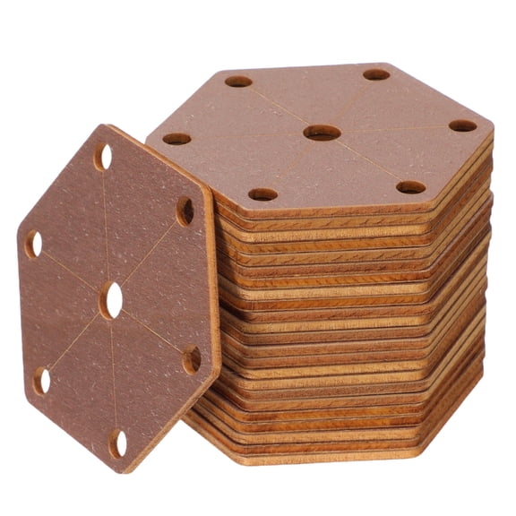 ELAYARD Wood Tablet Weaving Cards Coffee, Hexagon Boards, Blanket Tools, 24Pcs