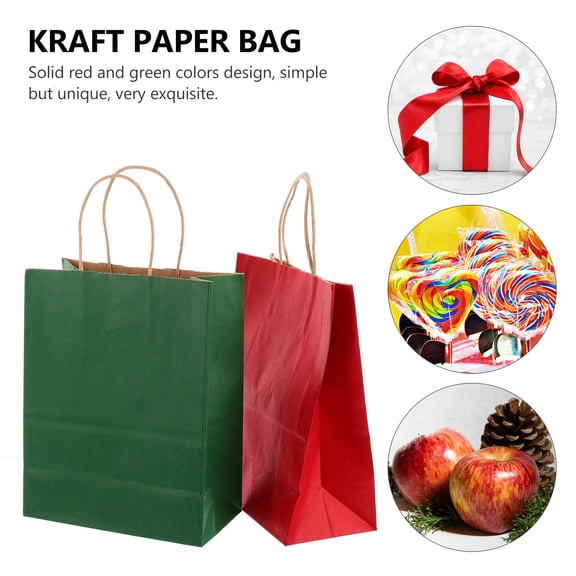 ELAYARD 24Pcs Recyclable Kraft Paper Christmas Packing Pouches with Handles in Assorted Colors