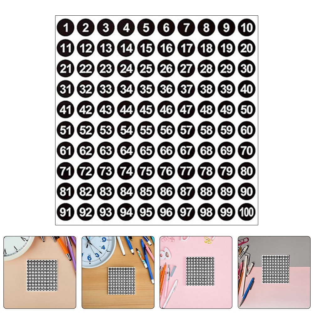 ELAYARD Easy Peel Number Stickers Black Waterproof for Office 2500Pcs ...