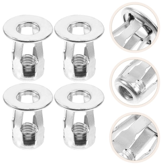 ELAYARD 25Pcs Thread Nut Insert Set Plated Silver Petal Expansion Nuts for Construction Automotive Electronics