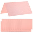 thumbnail image 1 of ELAYARD 25pcs Tented Shape Table Tent Cards Pink Pearlescent Paper Stable Standing for Weddings, 1 of 7