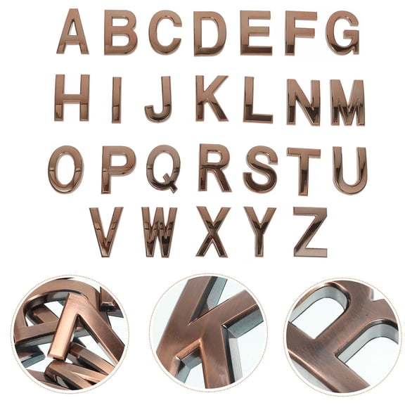 ELAYARD 26Pcs Dark Brown House Letters for Outside Adhesive Alphabet Sign for Wooden Doors and Mailboxes