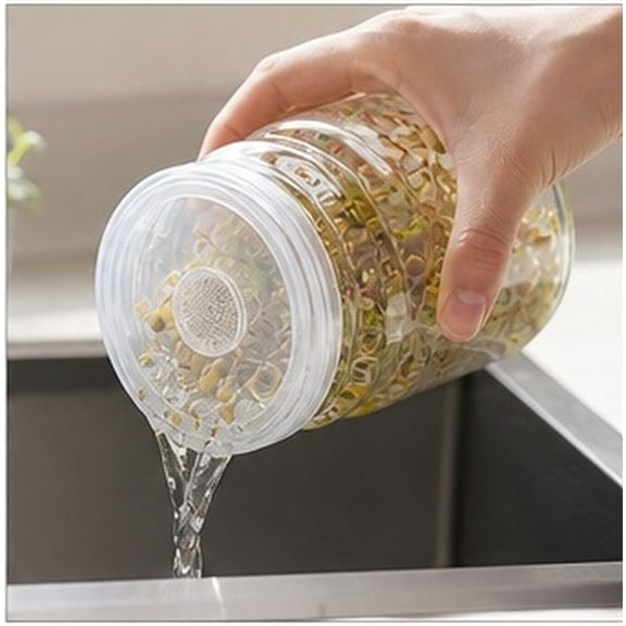 ELAYARD 28Pcs Plastic Mason Jar Sprouting Lid with Mesh for Breathable Seed Germination and Draining