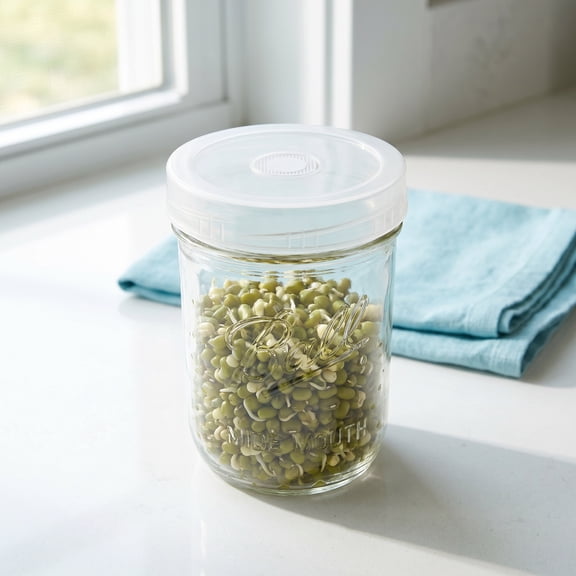 ELAYARD Transparent PP Sprouting Lids, Universal Fit for Mason Jars, Clear Observation, 28Pcs
