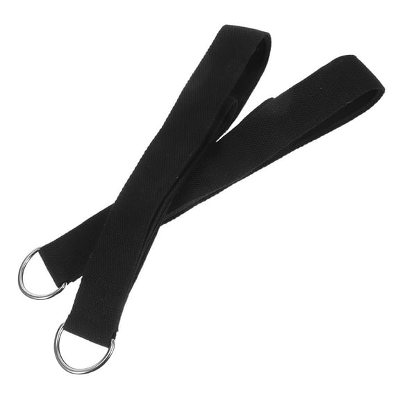 ELAYARD 2-Pack Black Elastic Yoga Straps with Double and Adjustable Buckle for Home Exercise and Resistance Training