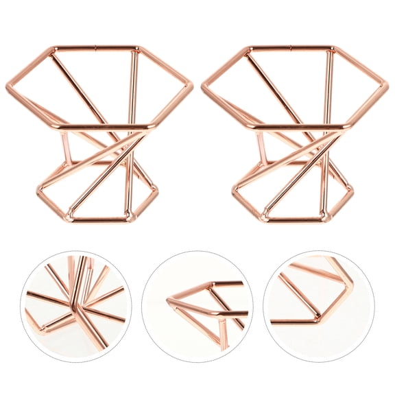 ELAYARD 2Pcs Elegant Golden Powder Puff Rack for Makeup Sponge Storage