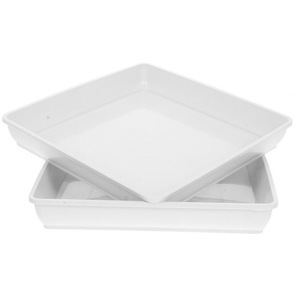 ELAYARD 2Pcs White Plastic Bird Water Feeders Bowls with Spill Resistant Design