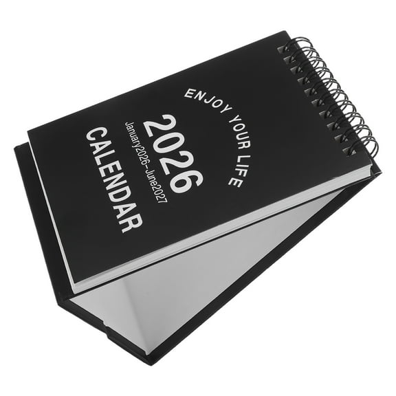 ELAYARD 2Pcs Spiral Standing Calendar Black Paper for Tracking Important Events in Daily Planning