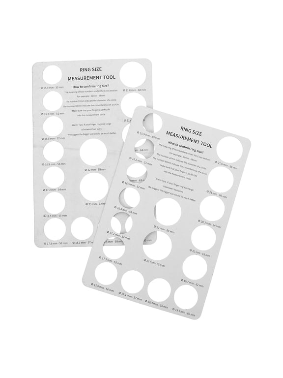 Ring Measurer Tool White Cardboard for Easy and Reusable Use 2Pcs