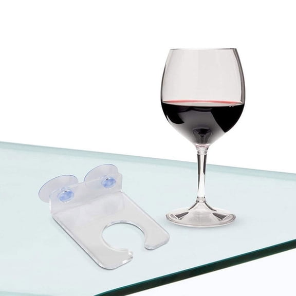 ELAYARD 2Pcs Acrylic Bathtub Wine Glass Rack Clear Design for Shower and Wine Enjoyment