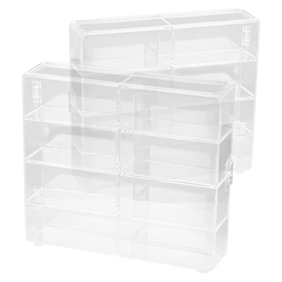 ELAYARD 2Pcs Acrylic Display Cabinet with Door for Protecting Model Car Display and Collectibles