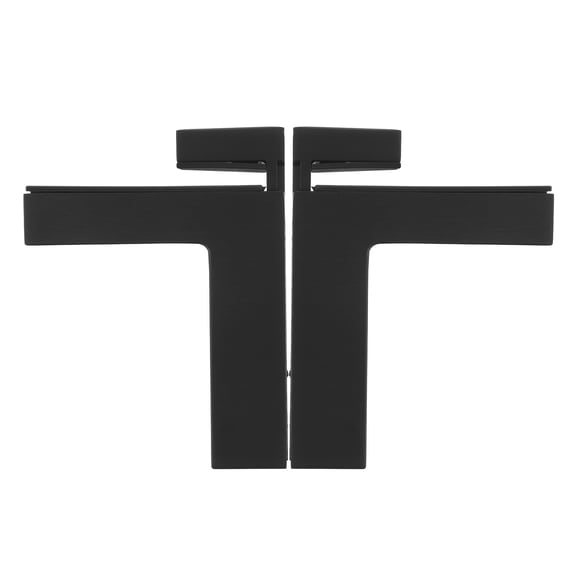 ELAYARD 2Pcs Black Adjustable Glass Shelf Clamp Brackets for Floating Shelf Mounting