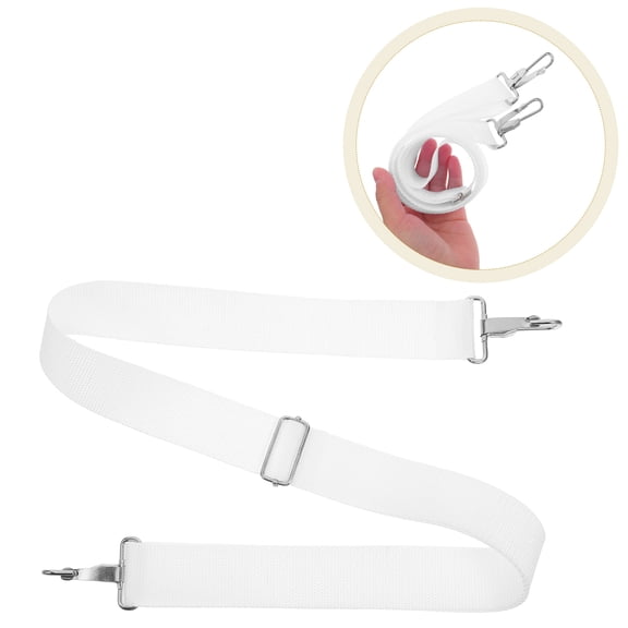ELAYARD Set of 2 Adjustable White Nylon Snare Drum Straps with Metal Clips for Marching Band and African Djembe Drums
