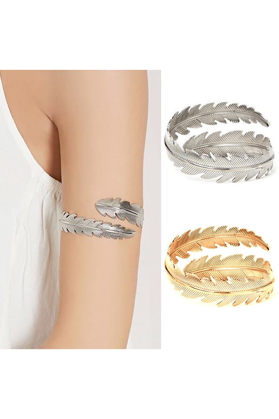 2Pcs Assorted Color Alloy Arm Bracelet for Upper Arm with Adjustable Design