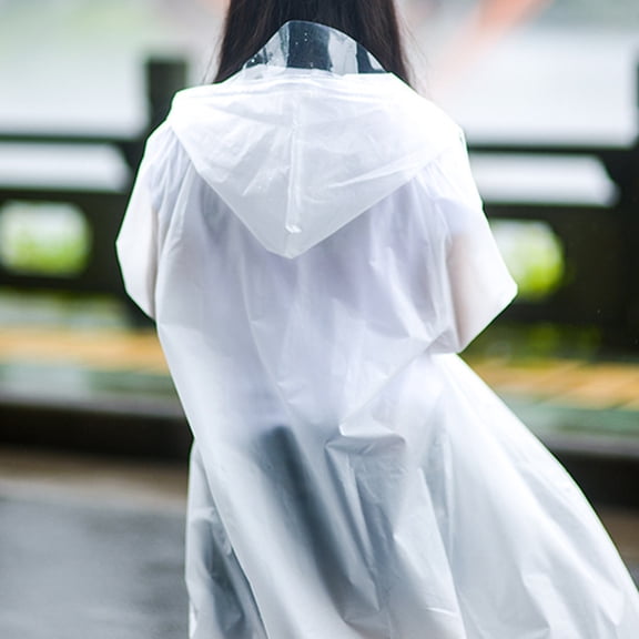 ELAYARD 2Pcs Transparent Adult Raincoat with Hood Lightweight Portable Waterproof