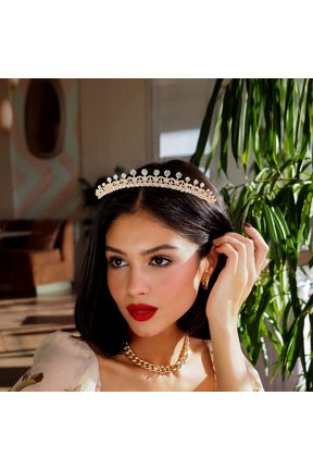Set of 2 Alloy and Rhinestone Wedding Crowns Headbands for Bridal, Birthday, Party Hair Accessories
