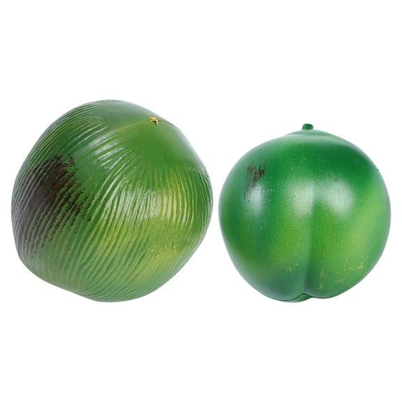 ELAYARD 2Pcs Artificial Plastic Coconuts Decor Green Simulation Fruit Model for Party and Event Enhancement