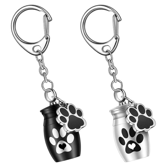 ELAYARD 2Pcs Ash Container Pet Key Ornament Urn Keychain Keepsake for Storage Assorted Colors