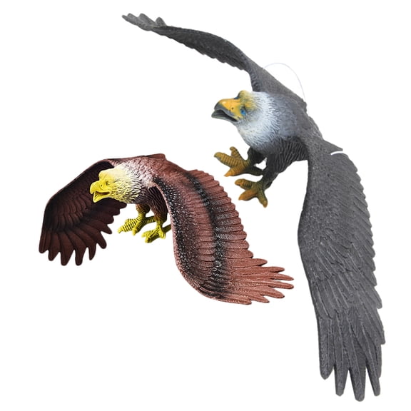ELAYARD 2Pcs Realistic Assorted Color Eagle Model Figurines with Hanging Rope for Decor and Collectible Display