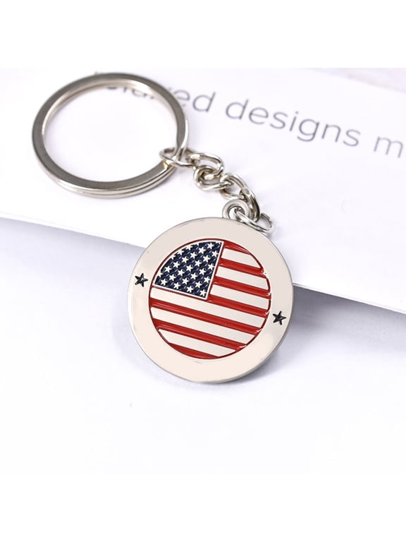 2-Pack Assorted Color Backpack Keychain, US Flag Key for Keys, Bag Charm, Travel Accessory
