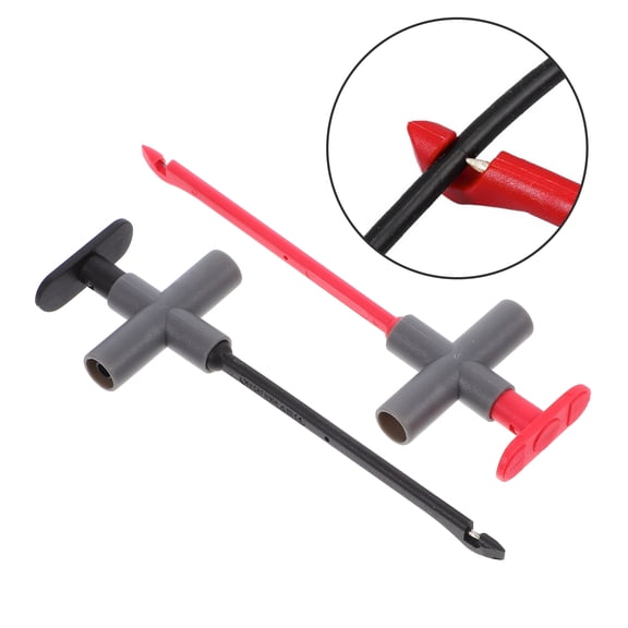 ELAYARD 2Pcs Multimeter Test Probes with Non Piercing Needle for Electrical Testing Multicolor