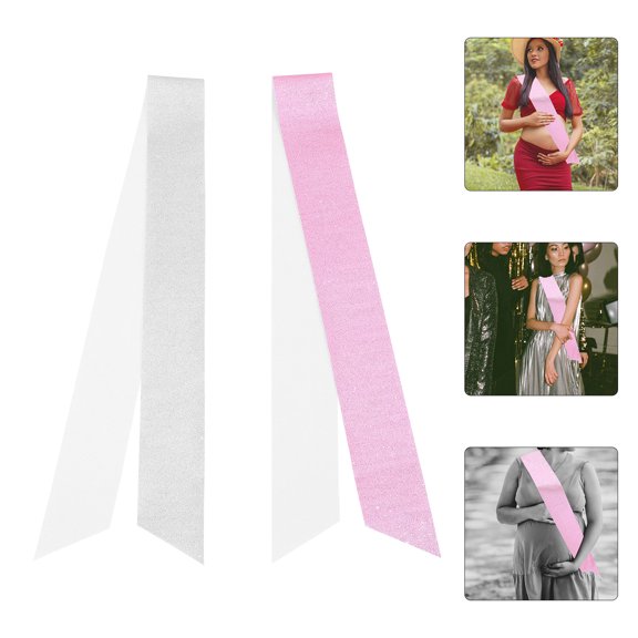 ELAYARD 2Pcs Plain Glitter Sash for Bachelorette Party and Graduation Party Accessories