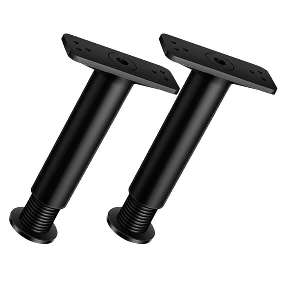 ELAYARD 2-Pack Black Adjustable Replacement Bed Frame Support Legs for Mattress Reinforcement and Enhanced Under Bed Stability