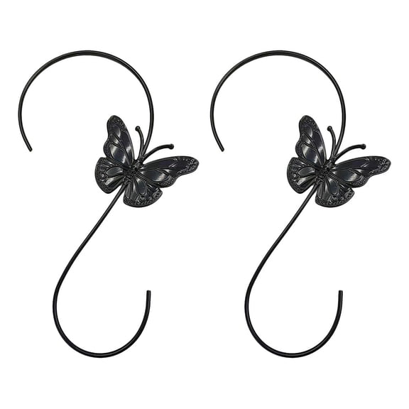 ELAYARD Rustic Iron Hanging Plant Holders with Hooks, Set of 2 - Garden Wall Planter Brackets
