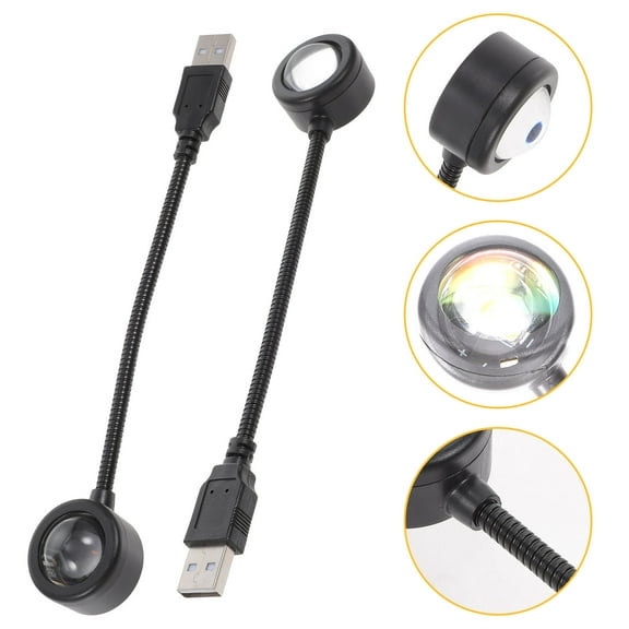 ELAYARD 2Pcs USB Powered Sunset Lamp with High Brightness LED for Living Room Decor