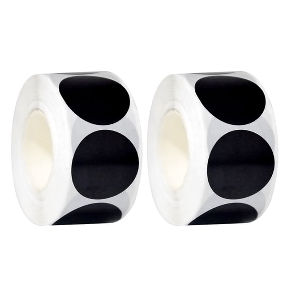 ELAYARD 2Pcs Round Black Dot Stickers Roll for Office Classroom Kitchen Labeling