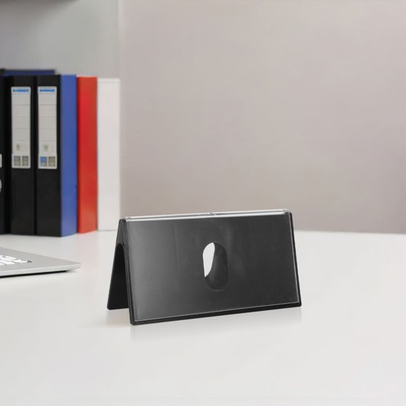 ELAYARD 2Pcs Black Desk Name Plate Display Stand Plastic Tent Card Holder for Wedding Use
