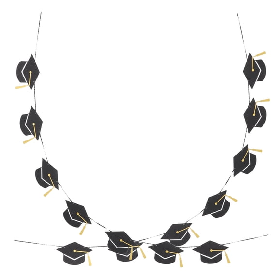 ELAYARD 2Pcs Black Graduation Cap Decoration Paper Gar for Party Use