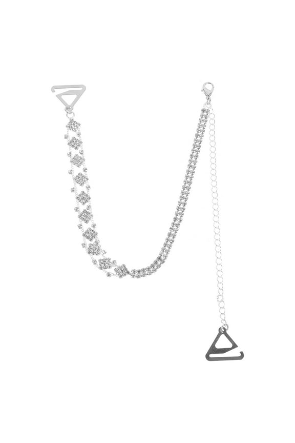 Decorative Rhinestone Metal Bra Straps, Adjustable and Stylish, 2Pcs