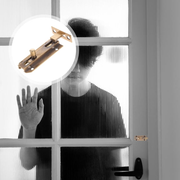 ELAYARD 2-Pack Golden Brass Door Bolt Locks for French Doors and Sliding Gates, Flush Mount Security Hardware Set