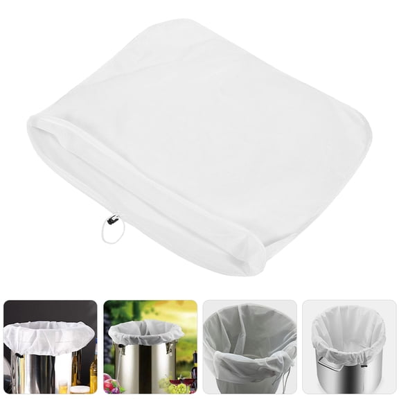 ELAYARD 2Pcs Reusable White Drawstring Brewing Strainer Bag for Nut Milk and Juice