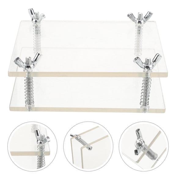 ELAYARD 2Pcs Transparent Card Bending Prevention Tool with Acrylic Pressing Device for Business and Trading Cards