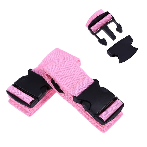 ELAYARD 2Pcs Heavy Duty Luggage Strap Pink with Adjustable Anti Slip Surface for Daily Use