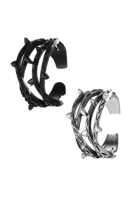 2Pcs Ladies Rings Assorted Color Rings for Women Vintage Opening Design for Bar