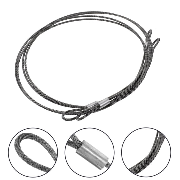 ELAYARD Steel Coated Safety Cable Rope, Plated Silver, Braided Anti-Cut for Home 2Pcs