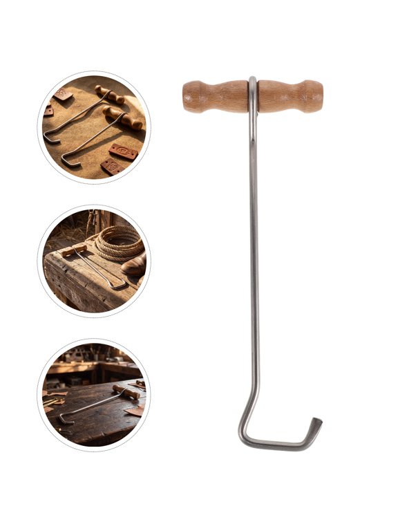 Non-Slip Wooden Boot Puller, Stainless Steel, Ergonomic Design for Home, 2Pcs