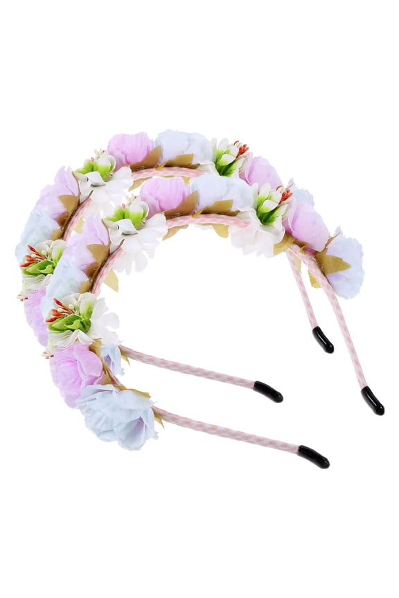 Elegant Blue Flower Crown, Silk and Plastic, Lightweight Wedding Headpiece