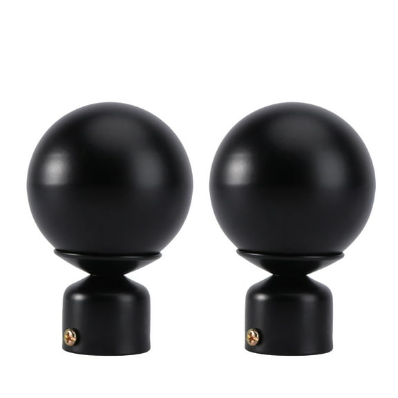 ELAYARD 2Pcs High Grade Black Curtain Rod Finals Decorative End Caps for Window Decoration
